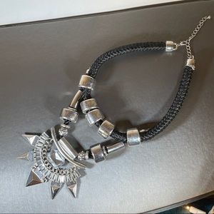 Statement Chunk Aztec Silvtone Luxurious Necklace